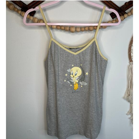 Vintage Looney Tunes Tweety Bird Gray Cami Tank - Picture 1 of 4